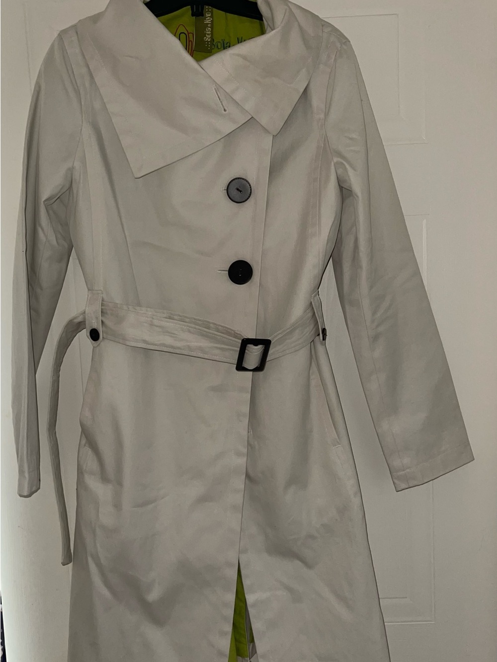 Soia & Kyo Light Cream Trench Coat with Belt